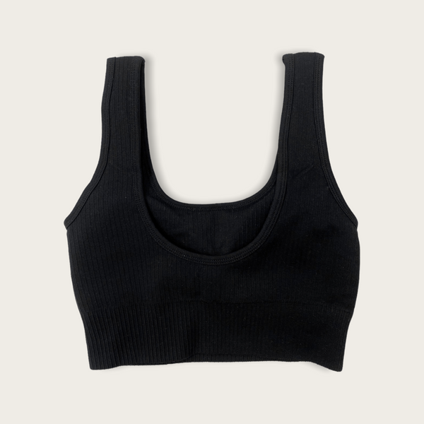 Ribbed Sports Bra - Classic Collection - Black