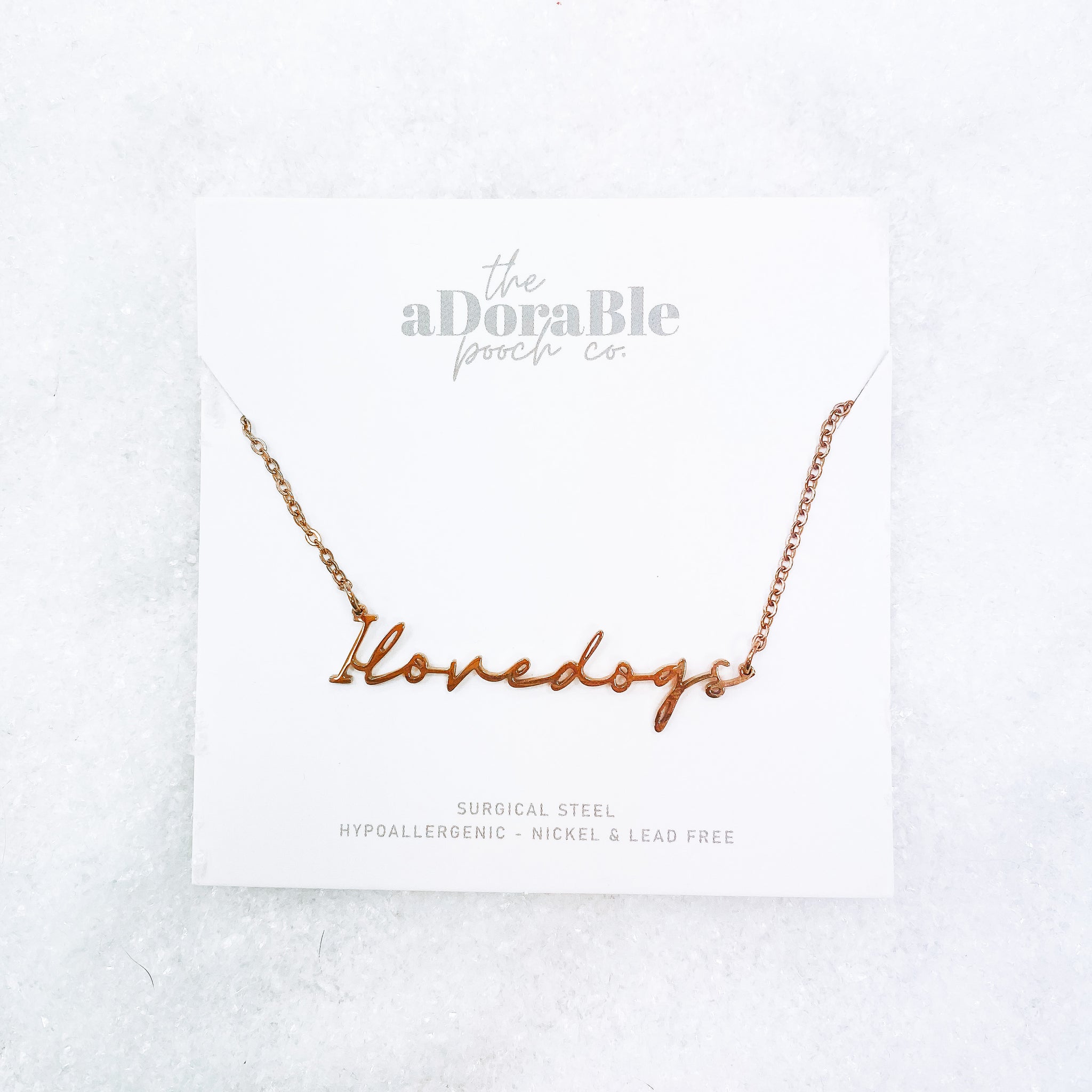 Necklace - I love dogs - Rose Gold