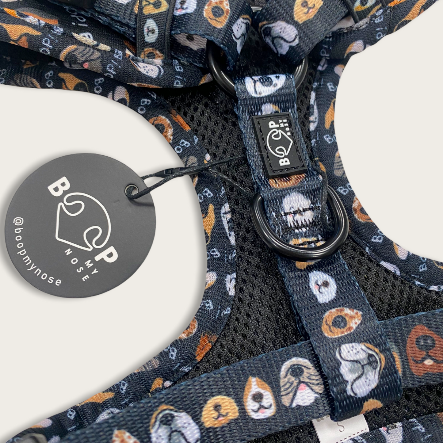 Adjustable Harness - The aDoraBle Pooch Co x Boop My Nose - Boop! - Black