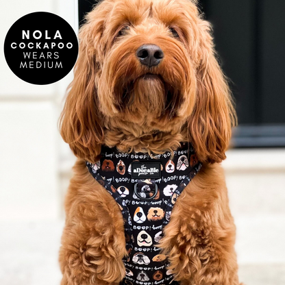 Adjustable Harness - The aDoraBle Pooch Co x Boop My Nose - Boop! - Black