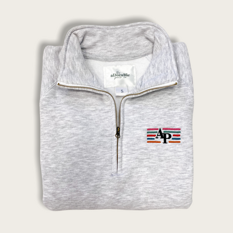 Embroidered Zip Neck Sweat - Classic Collection - Stripes