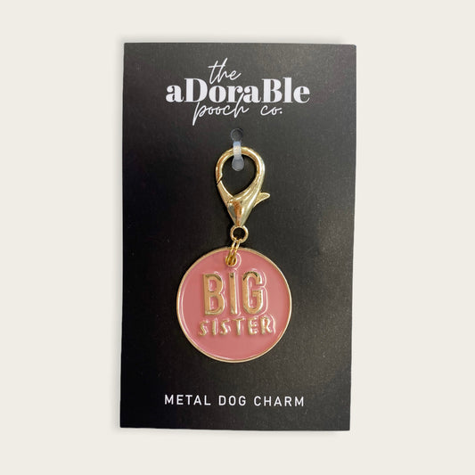 Dog Charm - Big Sister - Pink