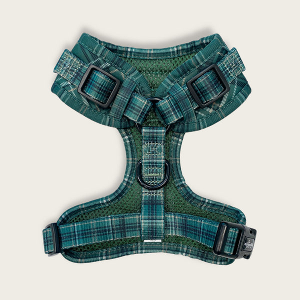 Adjustable Harness - LUXE Hunter Green Plaid