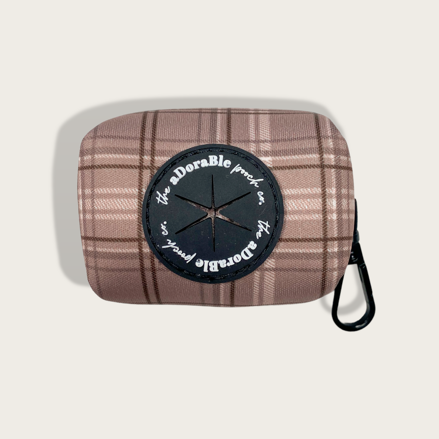 Poop Bag Holder - LUXE Mocha Plaid