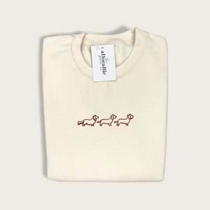 Embroidered Lightweight Sweatshirt - Dachshund Outline - Hello Sausage