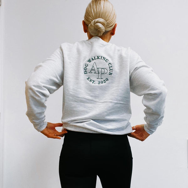 Embroidered Lightweight Sweatshirt - Classic Collection - Emerald Green / Grey