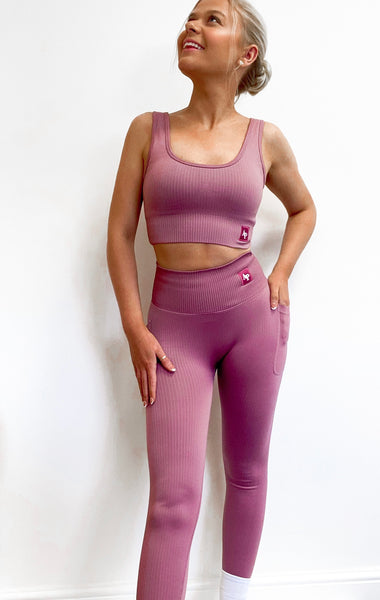 Ribbed Leggings - Classic Collection - Dusty Rose