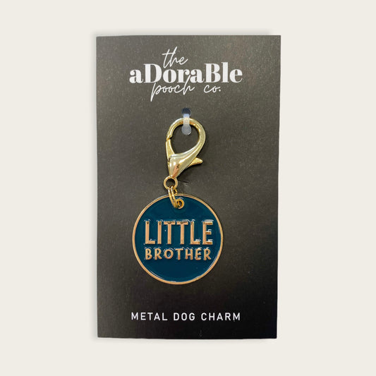 Dog Charm - Little Brother - Teal