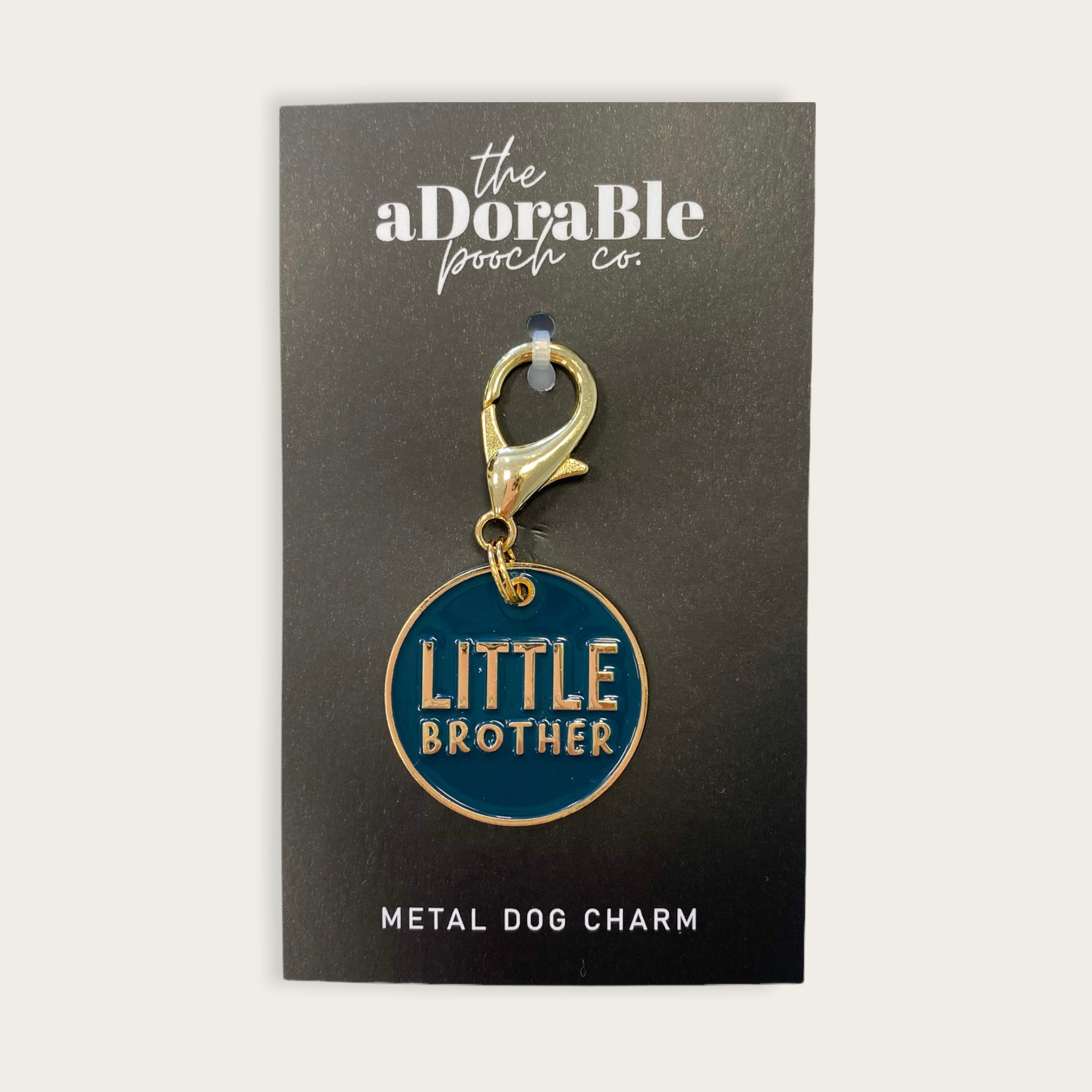 Dog Charm - Little Brother - Teal