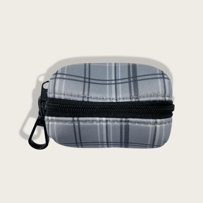 Poop Bag Holder - LUXE Dove Grey Plaid