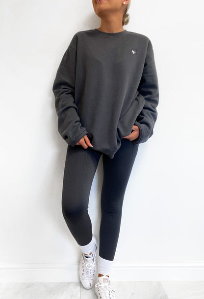 Embroidered Sweatshirt - Classic Collection - Charcoal