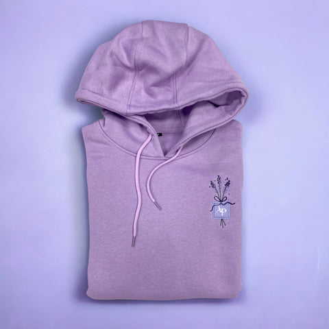 Embroidered Organic Hoodie - Lavender Haze