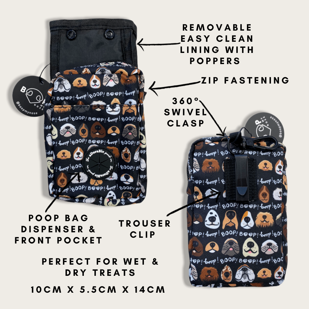 Treat Pouch - The aDoraBle Pooch Co x Boop My Nose - Boop! - Black