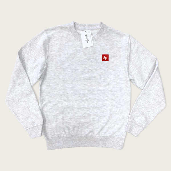 Embroidered Lightweight Sweatshirt - Classic Collection - Goji Berry Red / Grey