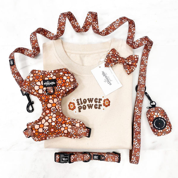 Embroidered Organic Boxy Oversized T-Shirt - Flower Power