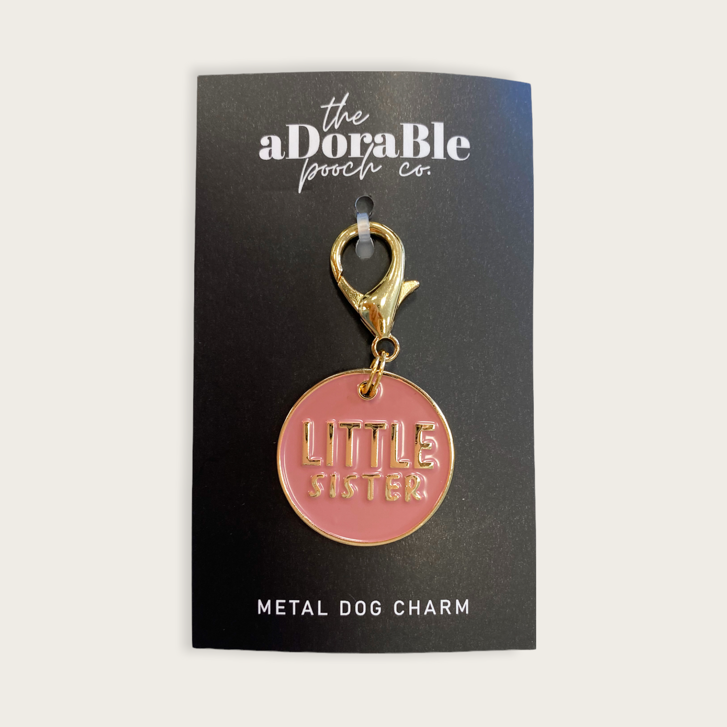 Dog Charm - Little Sister - Pink