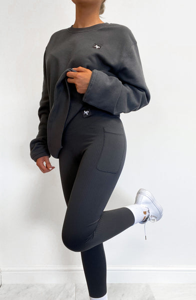Ribbed Leggings - Classic Collection - Charcoal