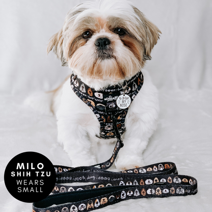 Adjustable Harness - The aDoraBle Pooch Co x Boop My Nose - Boop! - Black