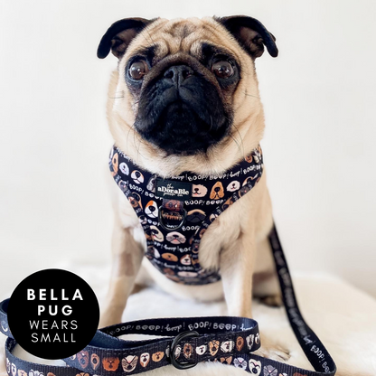 Adjustable Harness - The aDoraBle Pooch Co x Boop My Nose - Boop! - Black