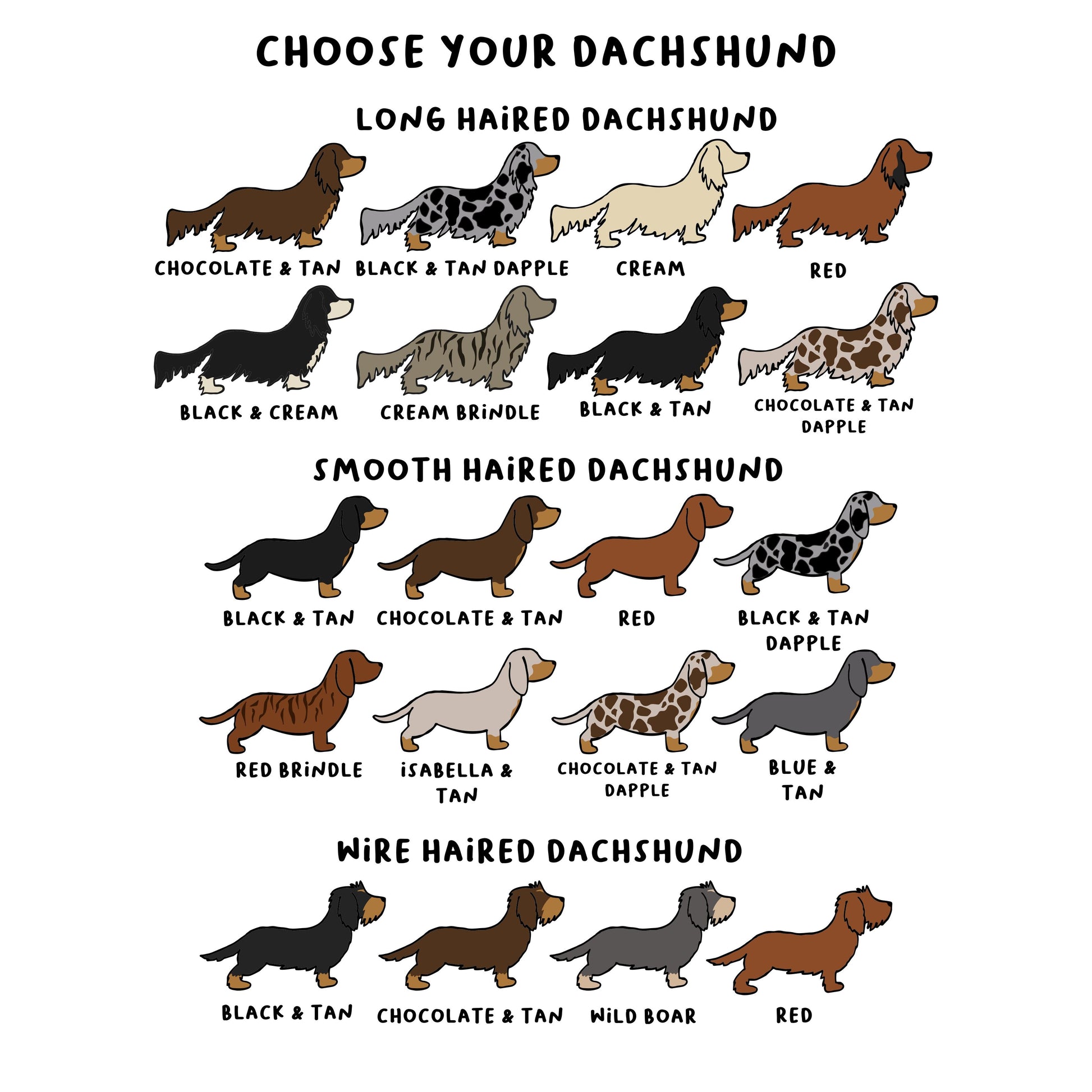 Embroidered Premium Zip Neck Crew Hello Sausage Two Dachshunds Ecru S